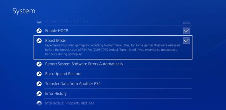 will safe mode ps4 restore default settings turn off hdr